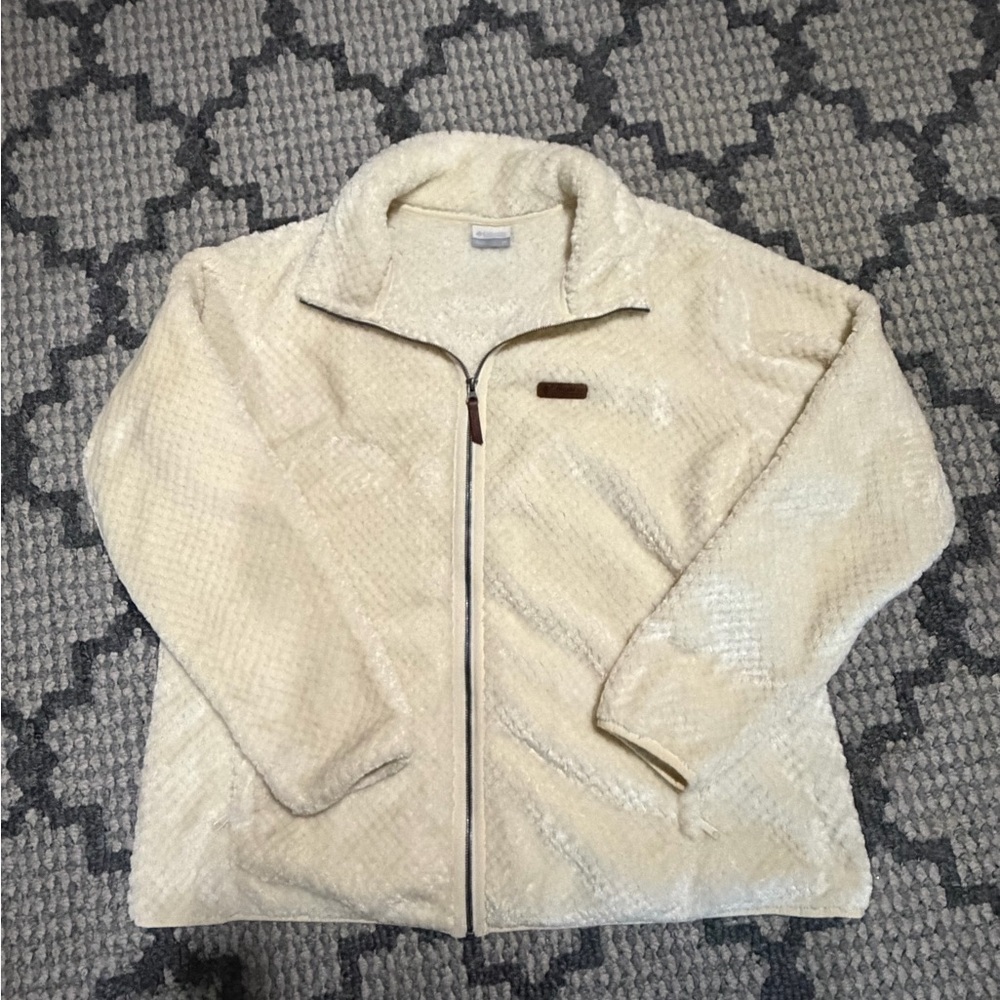 Columbia Cream Full-Zip Teddy Jacket